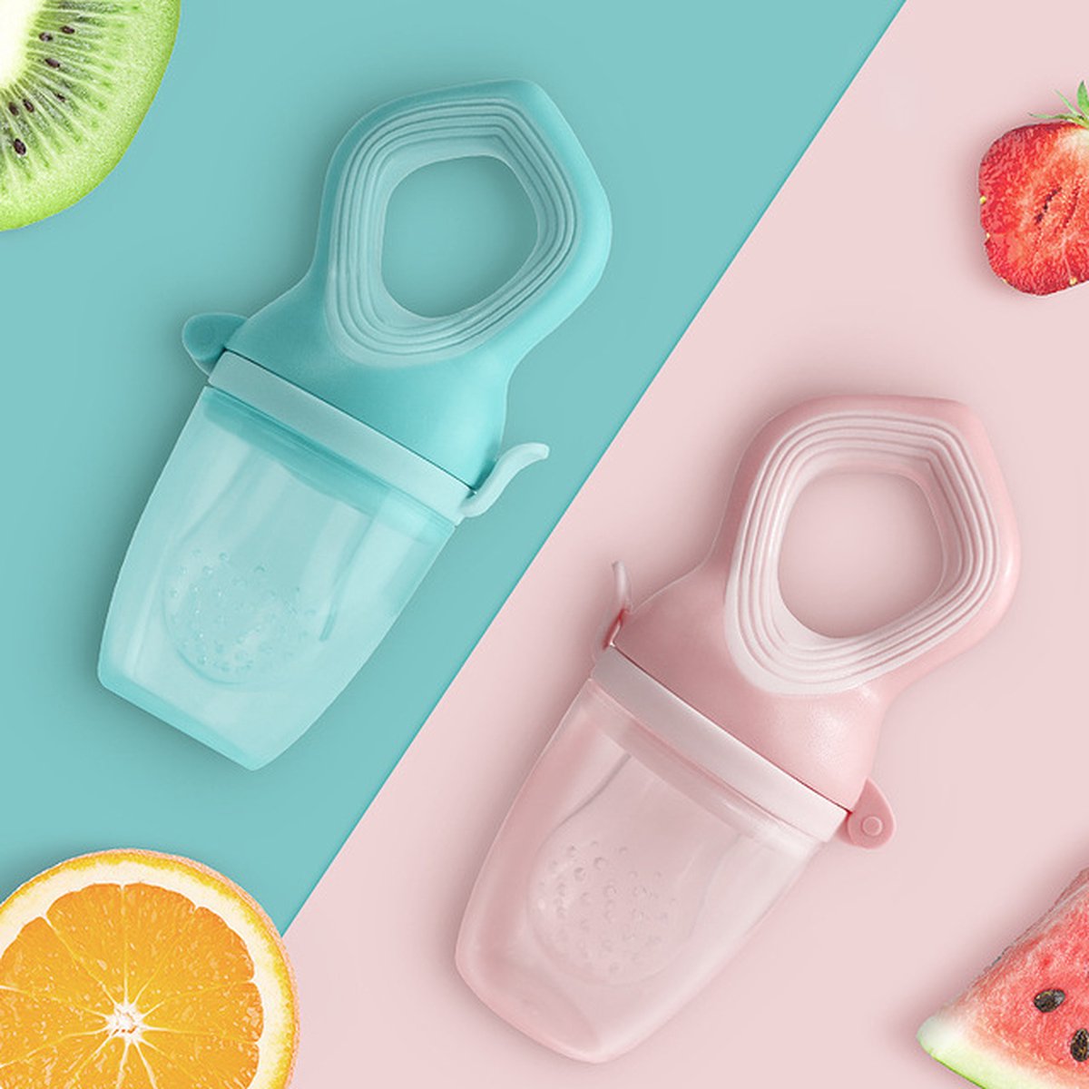 Fruitspeen duopack roze en groen