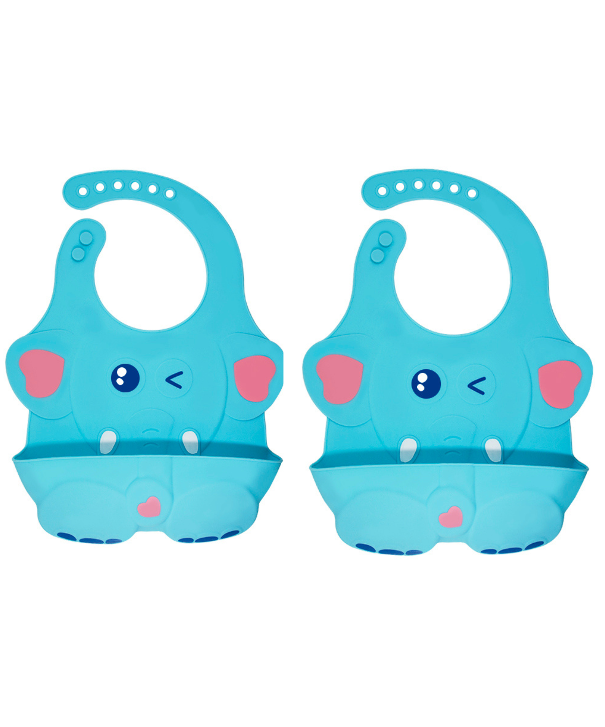 2x Siliconen slabbetje blauw