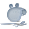 Kinderservies plus siliconen slabbetje blauw