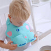 Kinderservies plus siliconen slabbetje blauw