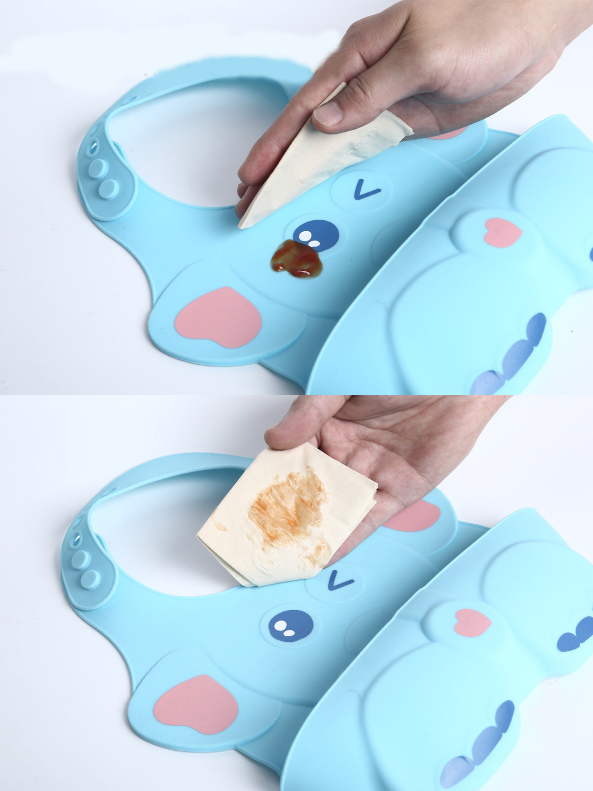 Kinderservies plus siliconen slabbetje blauw